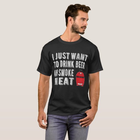 Grillen Pitmaster Drink Bierrauchfleisch T-Shirt (Vorne ganz)