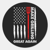 Grillen Pitmaster macht Barbecuing Great 4th July  Runder Aufkleber (Vorderseite)