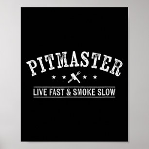 Grillen Pitmaster mit Fleischgabel und Keilriemen Poster