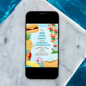 GRILLEN Pool Party Geburtstagseinladung Einladung