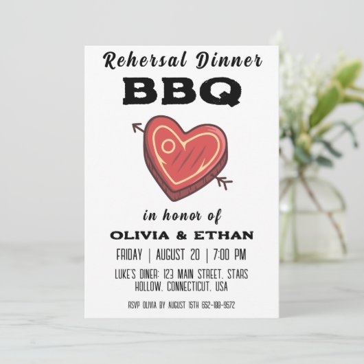 Grillen Probe Einladungen (Stehend Vorderseite)