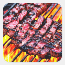 GRILLEN QUADRATISCHER AUFKLEBER