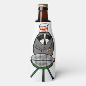 GRILLEN Raccoon über Flasche Cozie Flaschenkühler (Flaschenvorderseite)