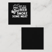 GRILLEN Rauchen Pitmaster Geschenk Bier Rauchfleis Quadratische Visitenkarte (Vorne/Hinten)