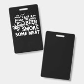 GRILLEN Rauchen Pitmaster Gift Drink Bier Rauchfle Ausweis (Vorder- & Rückseite)