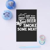 GRILLEN Rauchen Pitmaster Gift Drink Bier Rauchfle Flyer (Einzeln)