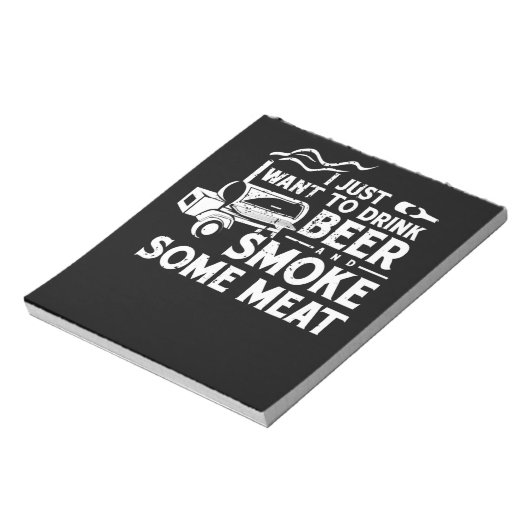 GRILLEN Rauchen Pitmaster Gift Drink Bier Rauchfle Notizblock (Rotiert)