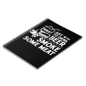 GRILLEN Rauchen Pitmaster Gift Drink Bier Rauchfle Notizblock (Linke Seite)