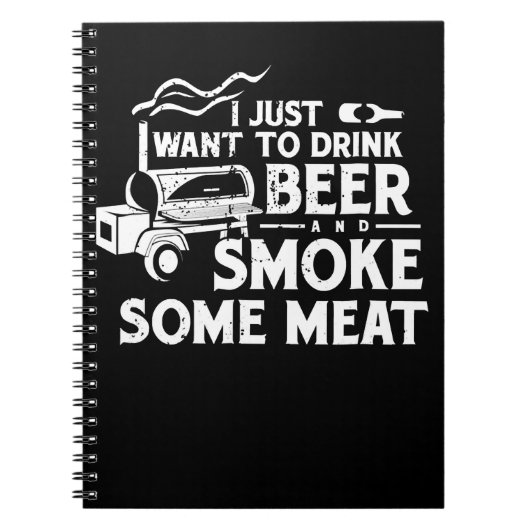GRILLEN Rauchen Pitmaster Gift Drink Bier Rauchfle Notizblock (Vorderseite)