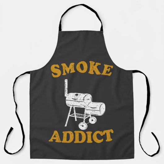 GRILLEN Raucher Addict Fleisch Raucher T - Shirt Schürze (Vorderseite)