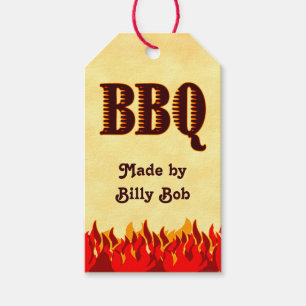 GRILLEN Red Flames Custom Canning oder Gift Tag Geschenkanhänger