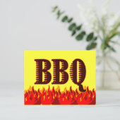 GRILLEN Red Flames Custom Recicard Postcard Postkarte (Stehend Vorderseite)