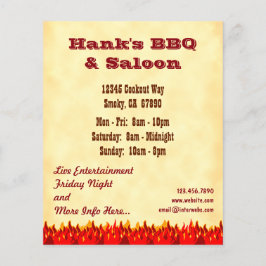 GRILLEN Red Flames Custom Restaurant Flyer Templat