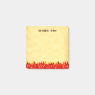 GRILLEN Red Flames Editable Western Letters Post-it Klebezettel