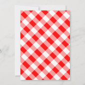 Grillen Red Kariert Gingham Einladung (Rückseite)