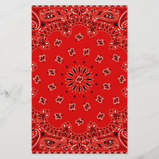 GRILLEN Red Paisley Western Bandana Scarf Print