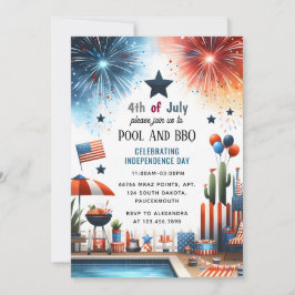 Grillen Red White Blue Usa Flag 4. Juli Party Einladung