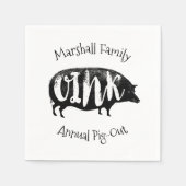 Grillen Ribs Vintag Pig Funny Serviette (Vorderseite)