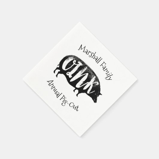 Grillen Ribs Vintag Pig Funny Serviette (Ecke)