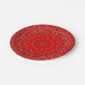GRILLEN roter Bandana-Picknick-Party-Imbiss-Teller Pappteller (Schrägansicht)