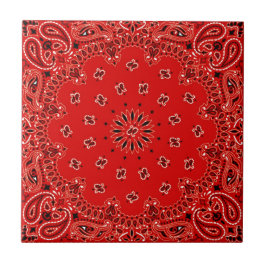 GRILLEN roter Paisley-Westernbandana-Schal-Druck Fliese