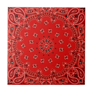 GRILLEN roter Paisley-Westernbandana-Schal-Druck Fliese