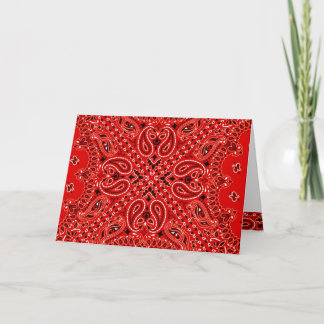 GRILLEN roter Paisley-Westernbandana-Schal-Druck Karte