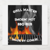 GRILLEN Rub 4 x 3,5" Set für Lebensmittel und Getr Bierflaschenetikett (Einzelnes Label)