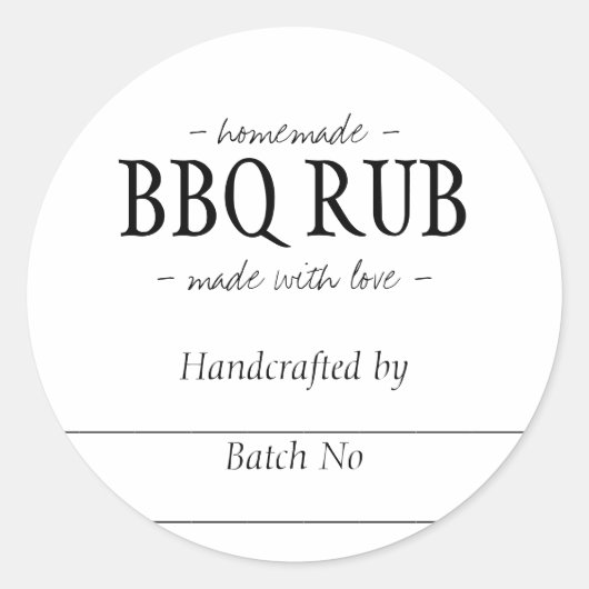 Grillen Rub Barbeque Seasoning Blend Jar Runder Aufkleber (Vorderseite)