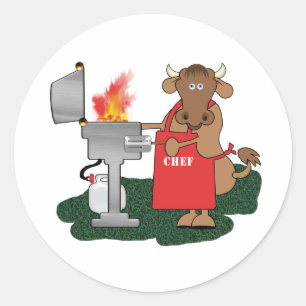 Grillen Runder Aufkleber