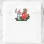 Grillen Runder Aufkleber (Tasche)