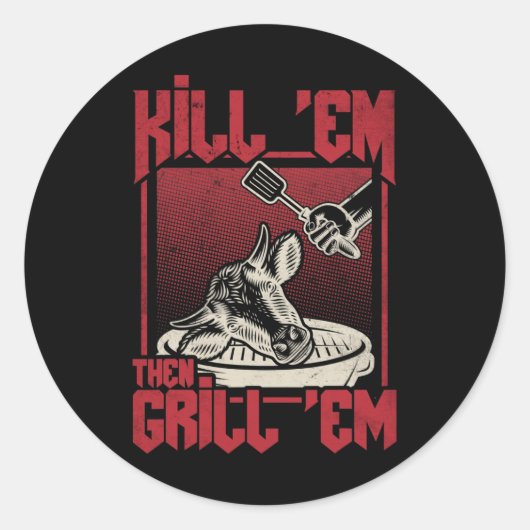 Grillen Runder Aufkleber (Vorderseite)