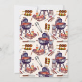 GRILLEN Rustic Couples Baby Shower BabyQ Einladung (Rückseite)