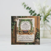 GRILLEN Rustic Wedding Einladung (Stehend Vorderseite)