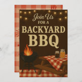 Grillen | Rustikales Sommerkoch Einladung (Vorne/Hinten)