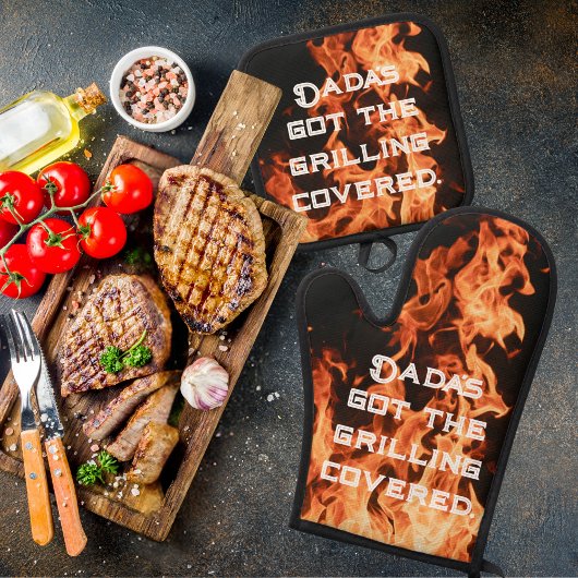 Grillen-Rüstung eines flammresistenten Vaters Ofenhandschuh & Topflappen-Set