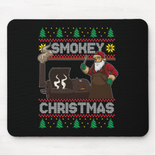 Grillen Santa Grilling Roast auf Smoker hässlich S Mousepad