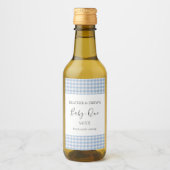GRILLEN Sauce Custom Baby Dusche Barbecue Boy Blue Weinetikett (Vorderseite)