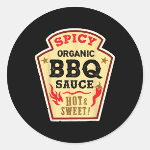 Grillen Sauce Hot Spicy Grill Ketchup Byrbeque Hal Runder Aufkleber