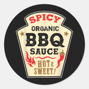 Grillen Sauce Hot Spicy Grill Ketchup Byrbeque Hal Runder Aufkleber