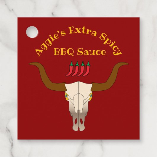 Grillen Sauce von Kuh Skull Geschenkanhänger (Vorderseite)