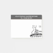 GRILLEN Sausage Butcher Illustration Theme Post-it Klebezettel (Vorderseite)