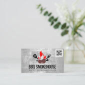 GRILLEN Sausage Fire | qr Code Business Card Visitenkarte (Stehend Vorderseite)