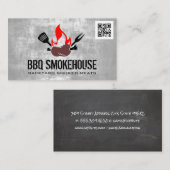 GRILLEN Sausage Fire | qr Code Business Card Visitenkarte (Vorne/Hinten)