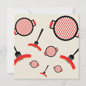 GRILLEN Save the Date Karte mit Grill & Gabel (Rückseite)