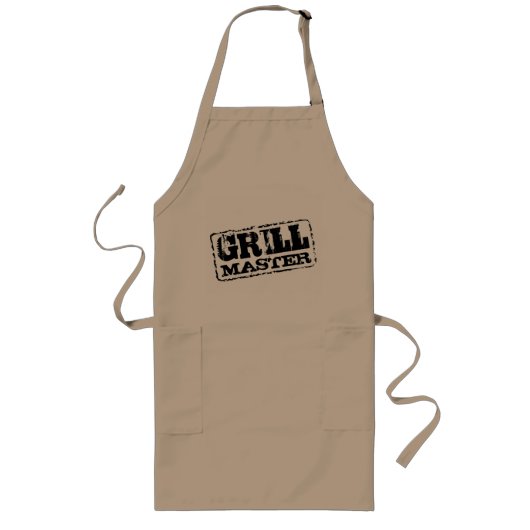 Grillen-Schürze für Männer | beige und schwarz Lange Schürze (Vorne)