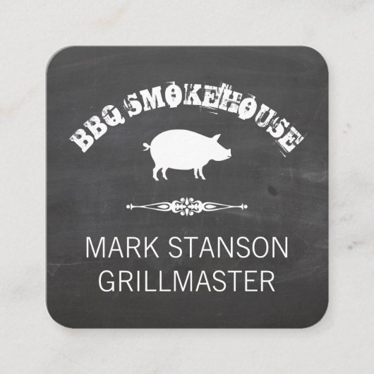 GRILLEN/Schweinefleisch/Khalk Hintergrund Quadratische Visitenkarte (Vorderseite)