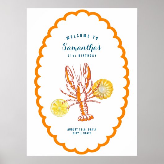 Grillen Seafood Summer Party Willkommen im Grillre Poster (Vorne)