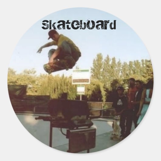 Grillen, Skateboard Runder Aufkleber (Vorderseite)