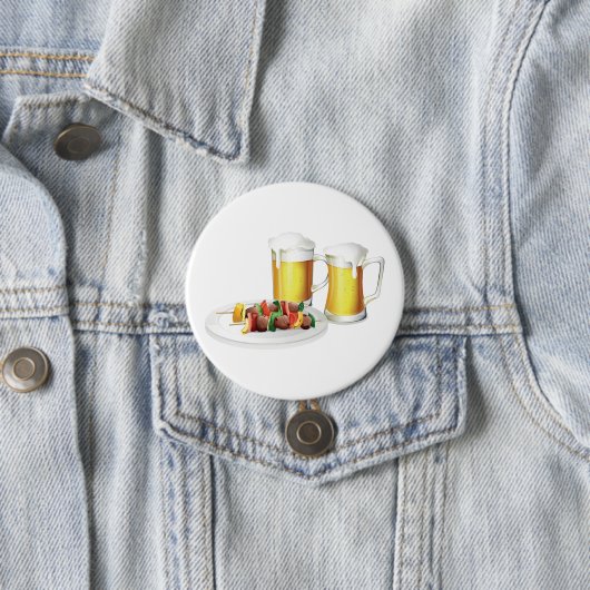 GRILLEN Skewers und Bier Summer Cookie Button (Beispiel)